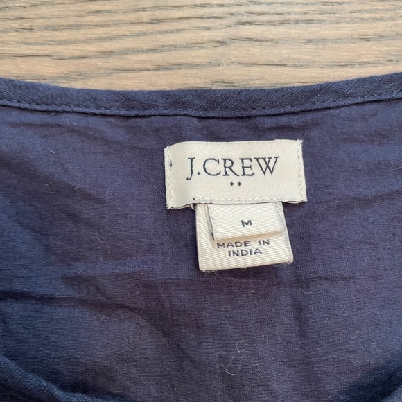 J.Crew Linen Blue sleeveless embroidered Top Medium - Picture 3 of 7